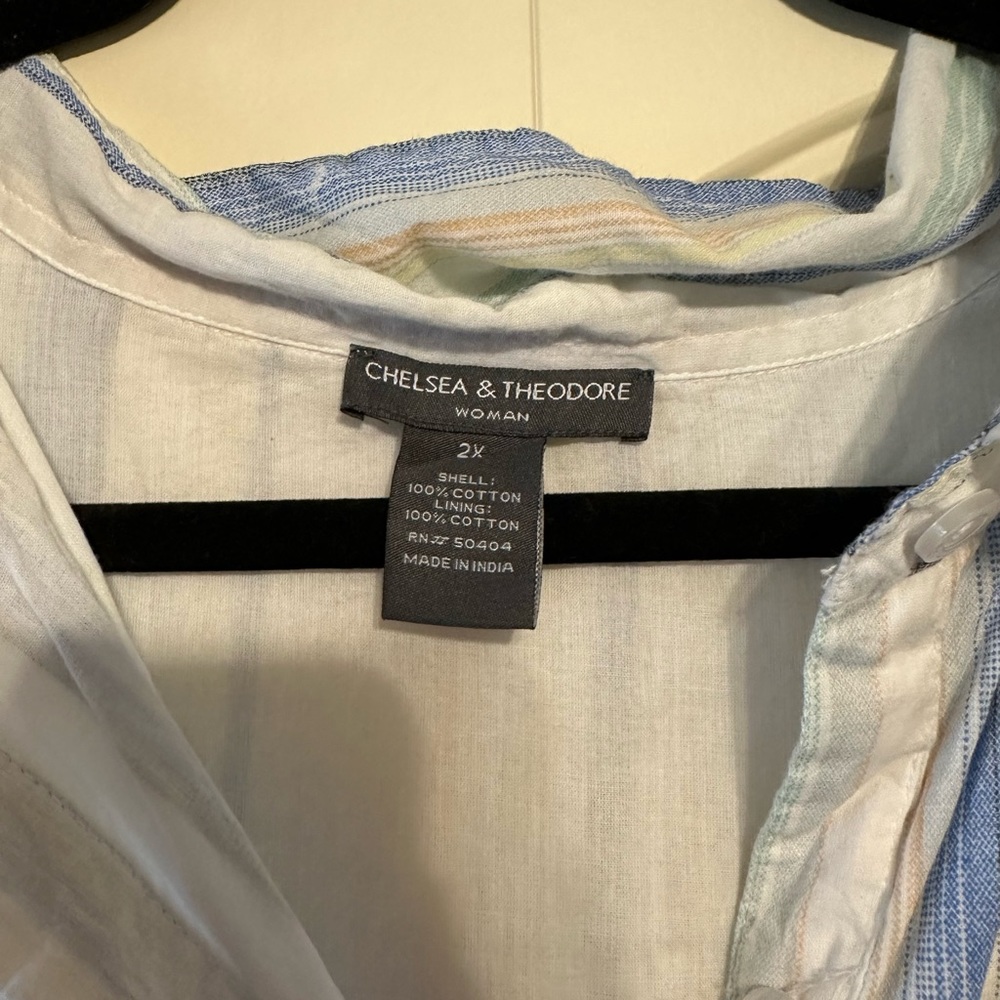 Stripped Pattern Plus Size Button Dress - image 4